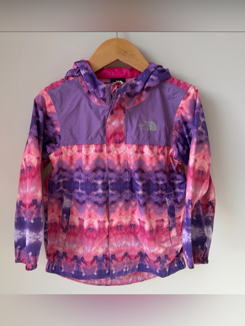 The North Face Tailout Pink & Purple Tie-Dye Rain Jacket 3T